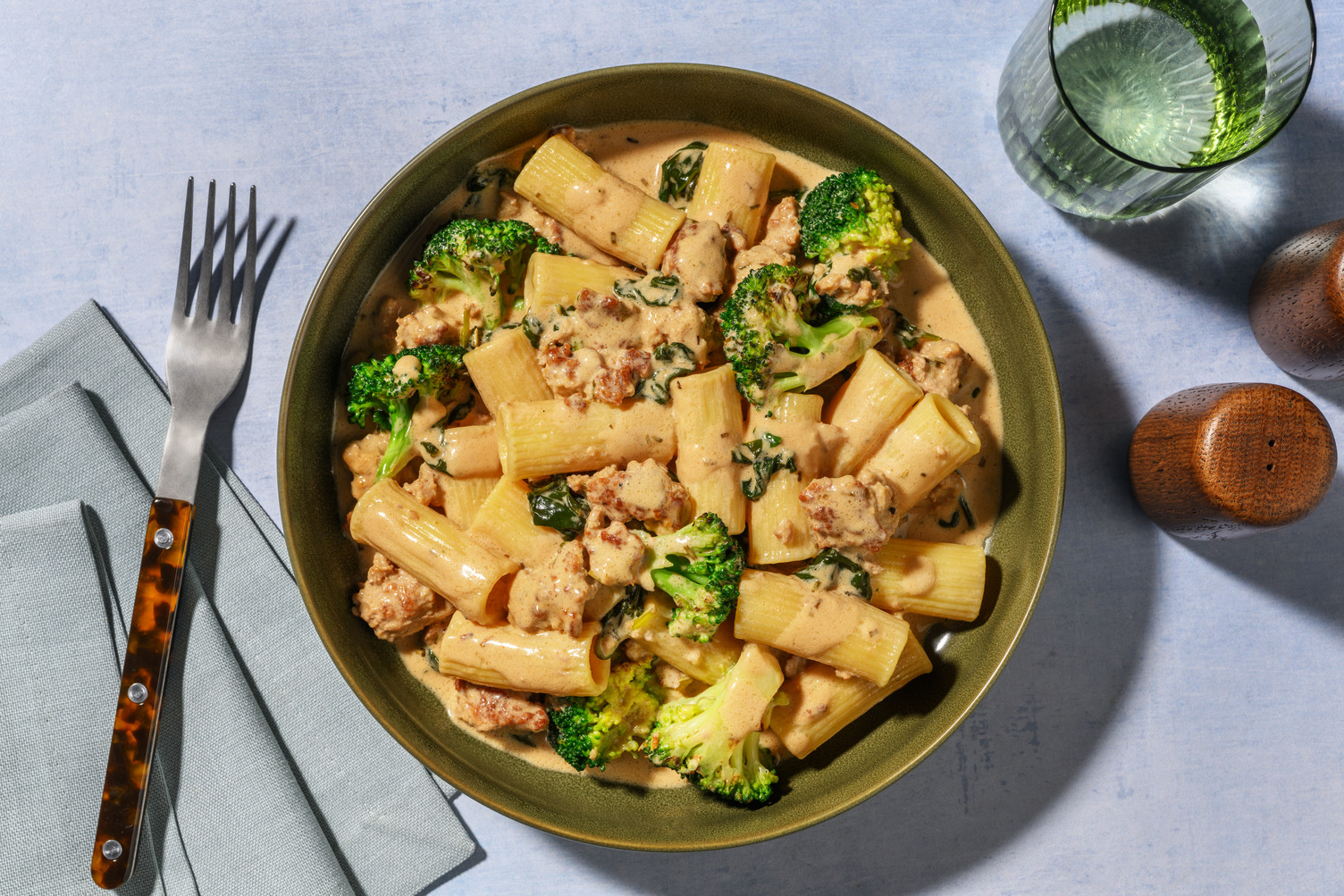 Sausage and Pea Rigatoni in Creamy Guinness® Sauce