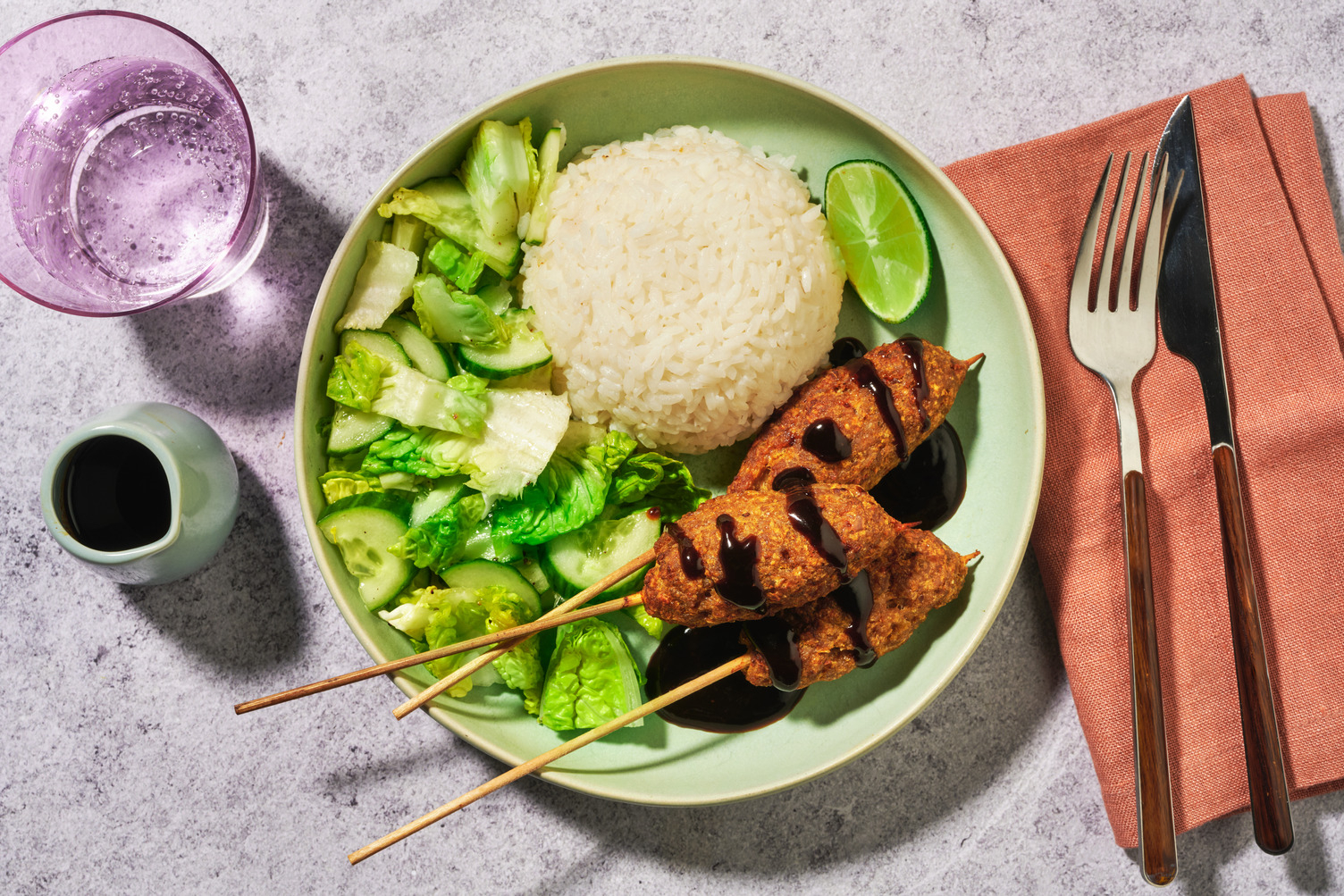 Indonesian Inspired Pork Skewers in Sambal Sauce