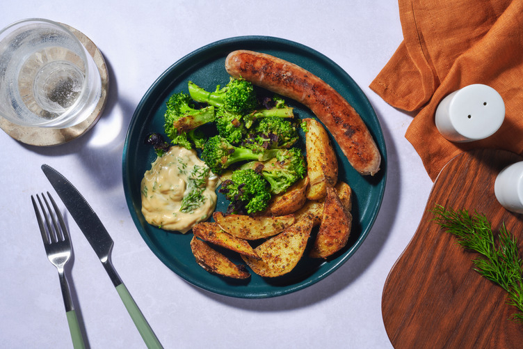 Saucisse de porc & pommes de terre sautées 