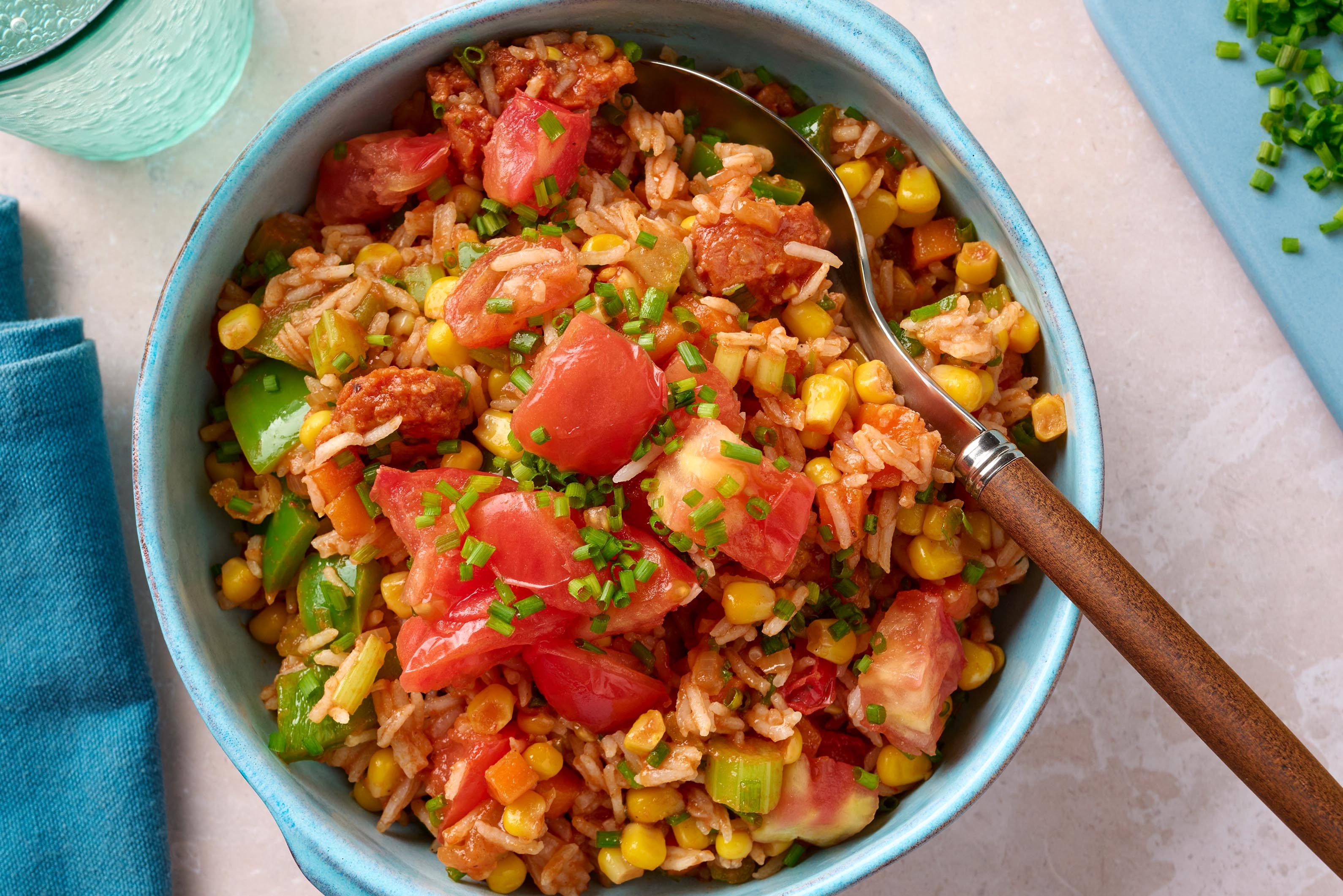 Tout-en-un : Jambalaya au bœuf et au maïs sucré