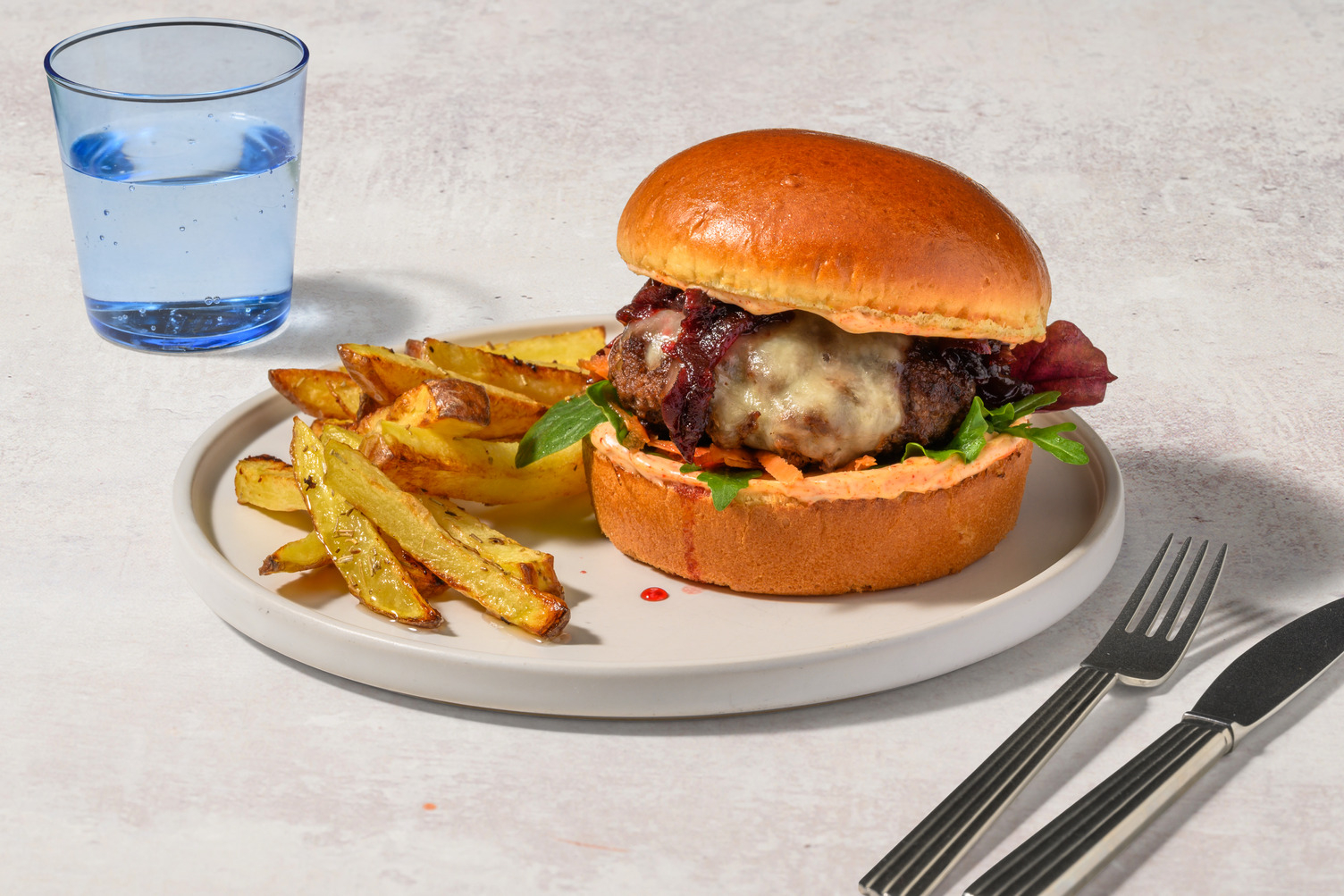 Nan's Double Beef & Beetroot Relish Burger