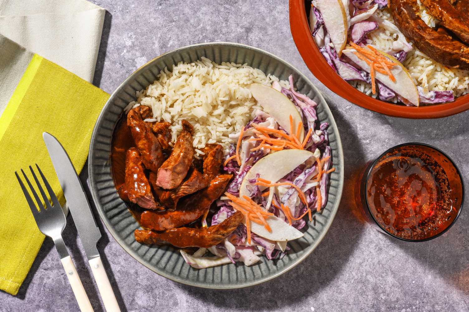 Teriyaki Ginger Chicken & Creamy Pear Slaw