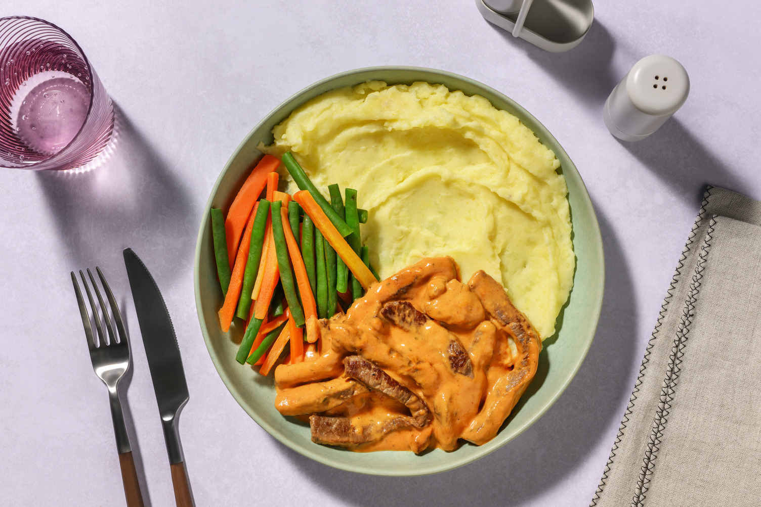 Herby Chicken Stroganoff & Garlic Mash