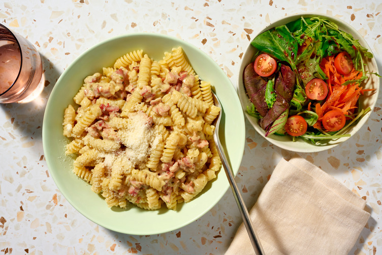 Crispy Bacon & Basil ‘Pesto’ Fusilli