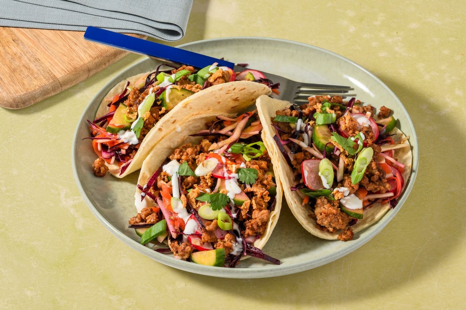Fragrant Double Teriyaki Pork & Radish Slaw Tacos