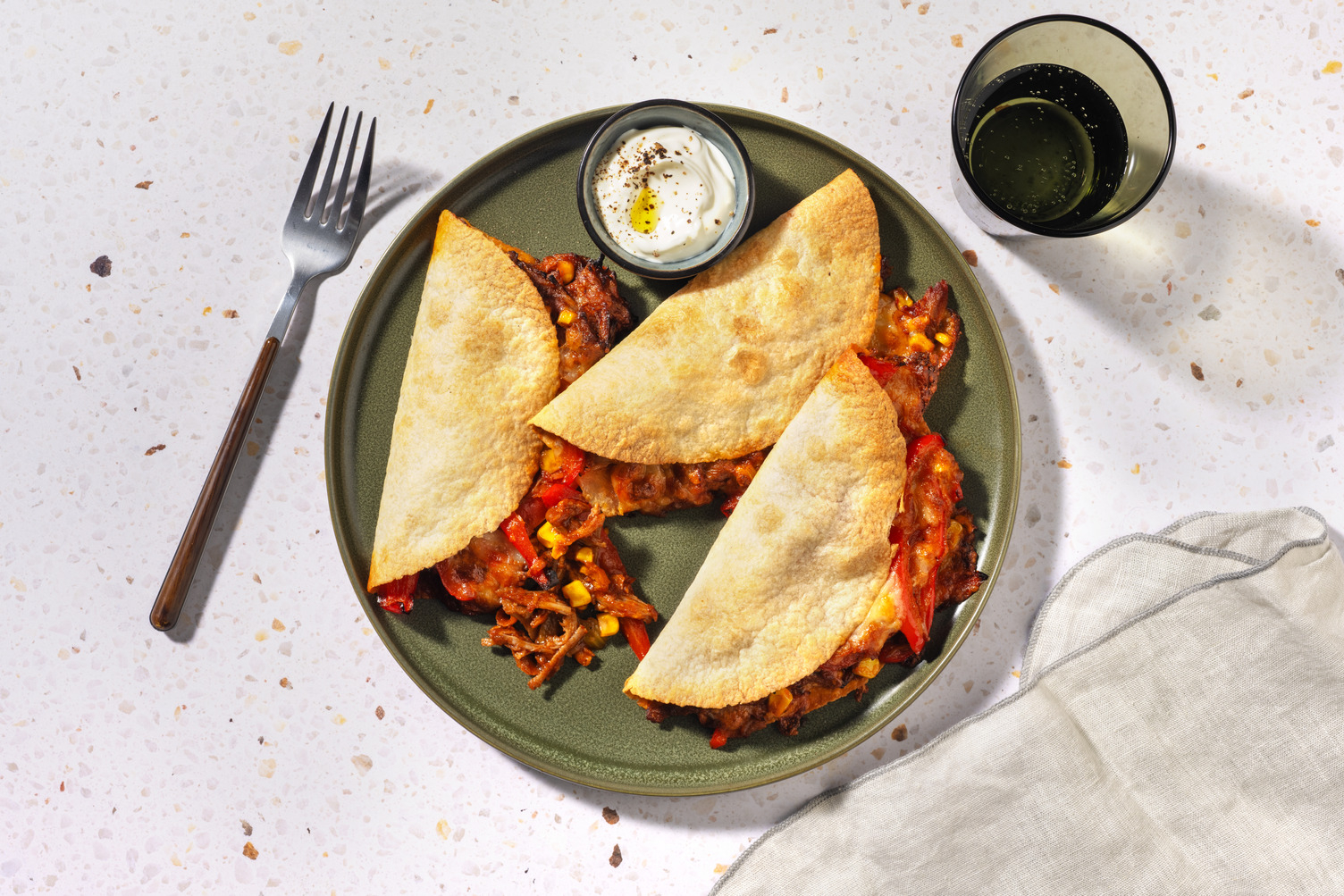 Tex-Mex Pulled Pork Quesadillas