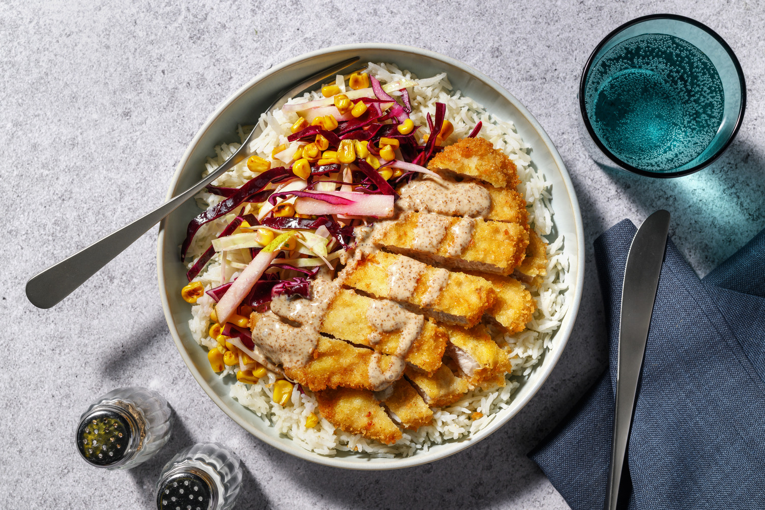 Asian Crumbed Chicken Cutlet & Pear Slaw