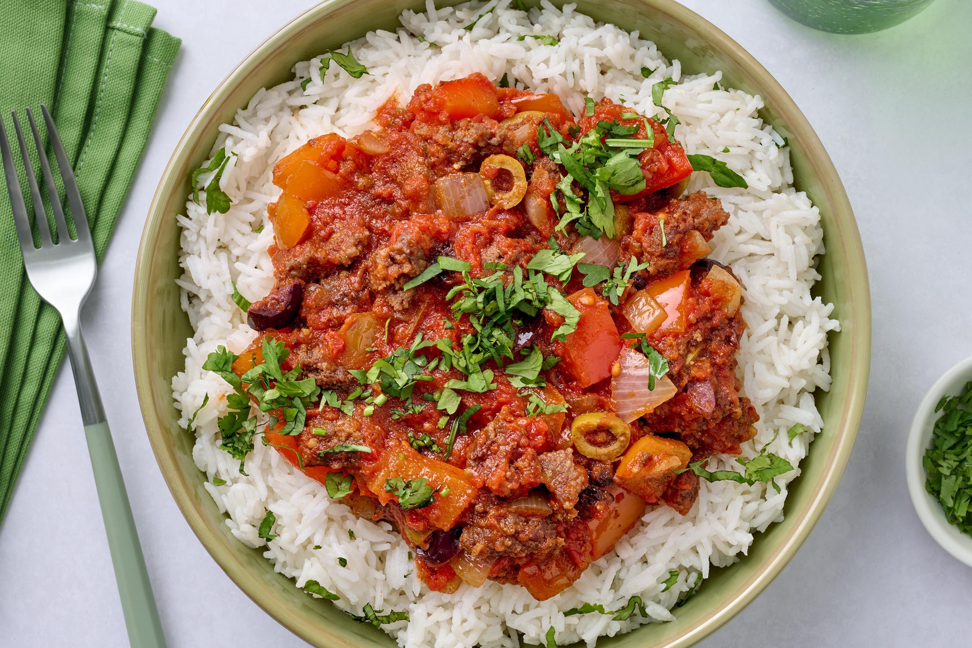 Cuban Impossible® Burger Patties-and-Olive Picadillo Stew