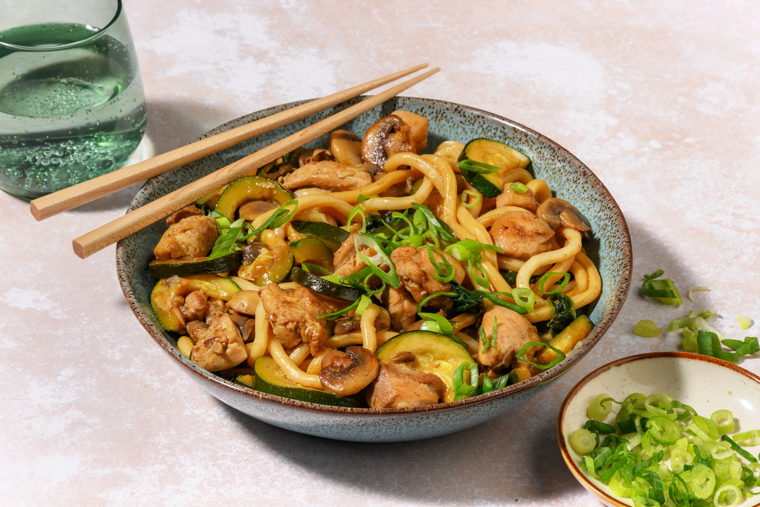 Double Stir-Fried Chicken & Shanghai Udon Noodles