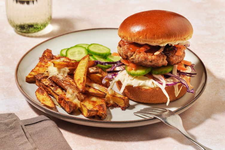 Beef Banh Mi-Style Burger & Cheesy Fries