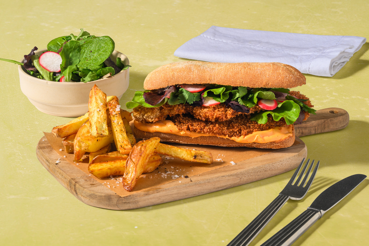 Fish Schnitzel & Sriracha Mayo Banh Mi