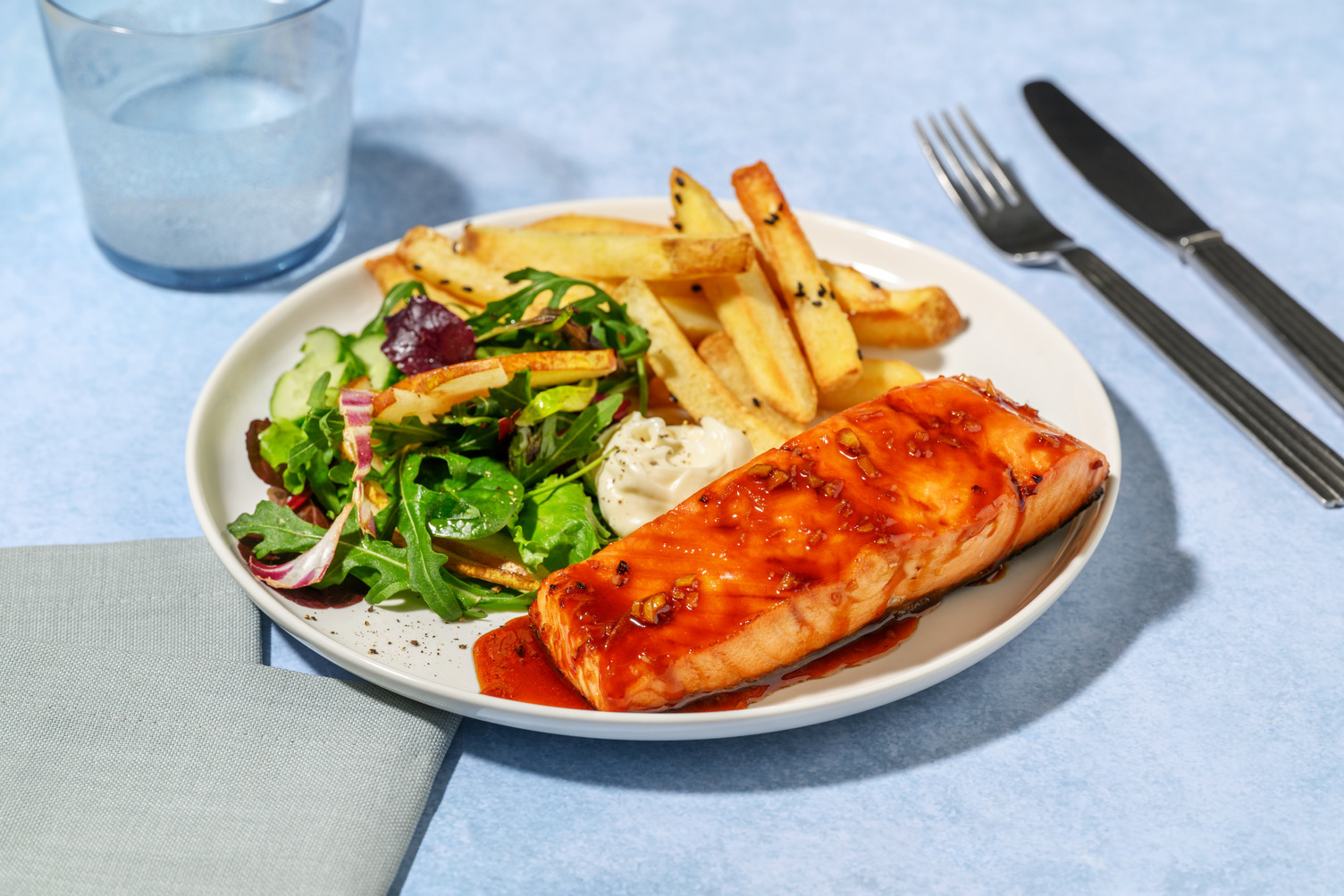 Honey-Soy Glazed Chicken & No Fuss Fries