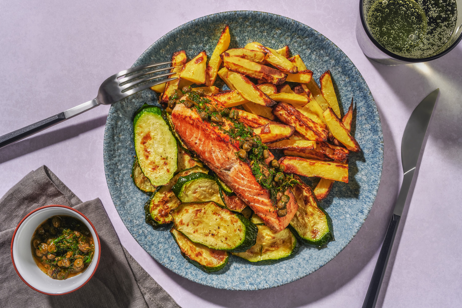 Easy As Double Salmon & Lemony Caper Butter