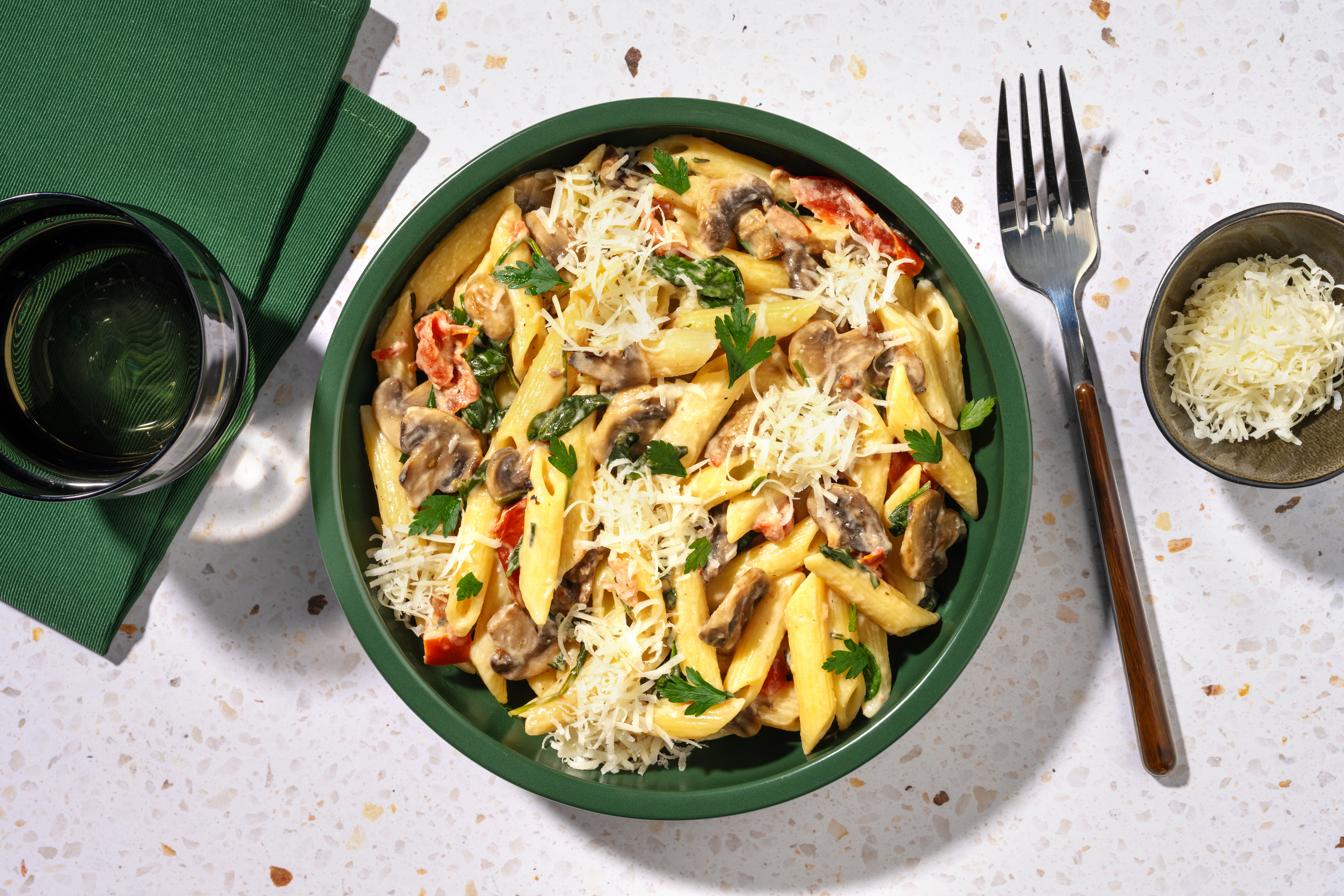 Prawn, Mushroom & Semi-Dried Tomato Fasta Pasta