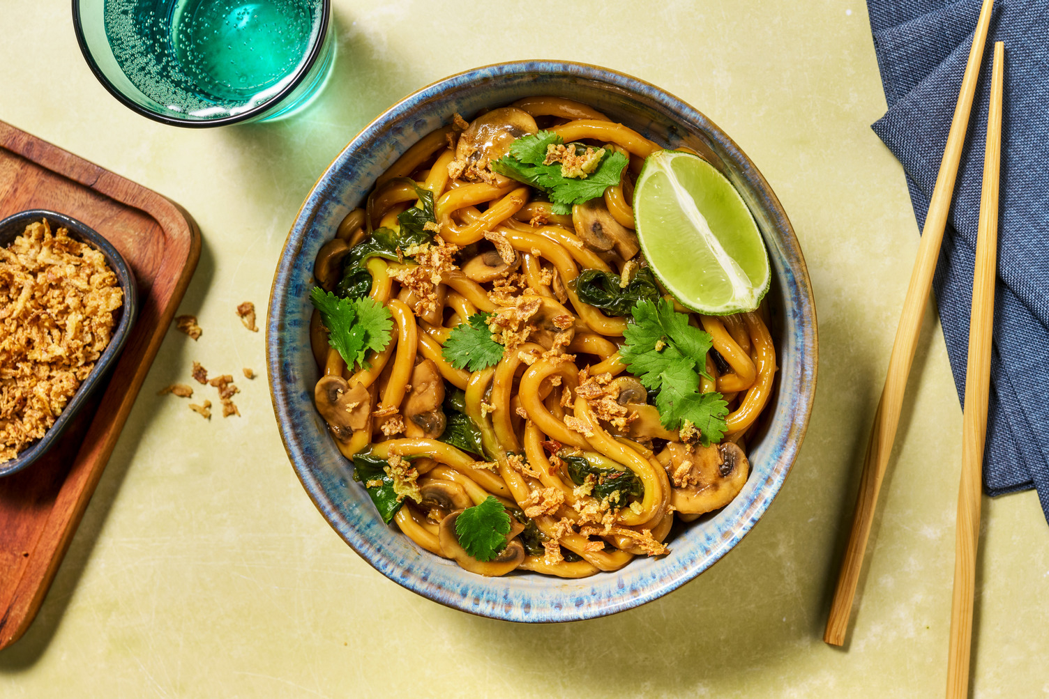 No Fuss Chicken Teriyaki Mushroom Udon Stir-Fry