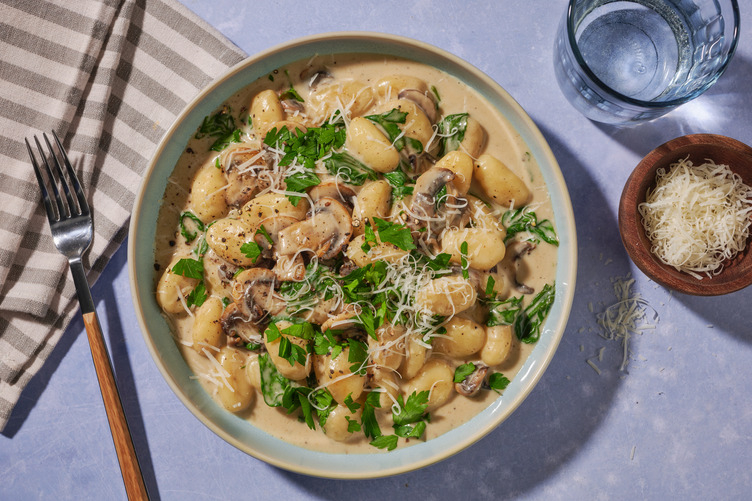 One-Pan Creamy Bacon & Mushroom Gnocchi