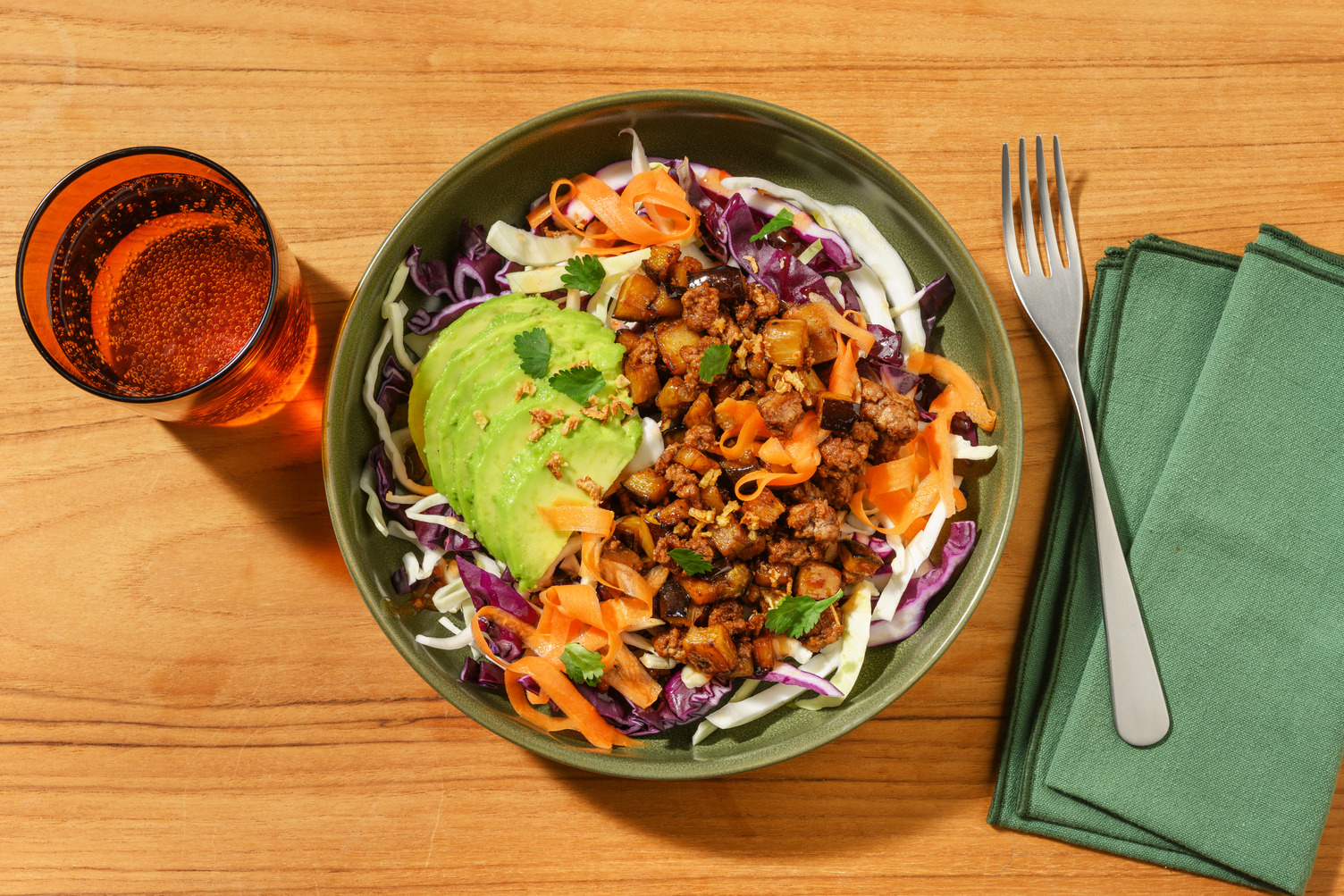 Double Sweet Soy Pork & Eggplant Salad Bowl