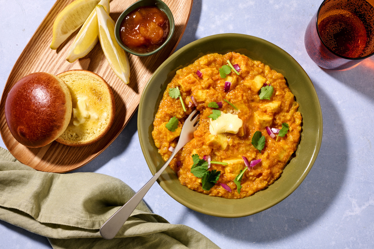 Street-Style Buttery Paneer & Haloumi Pav Bhaji 