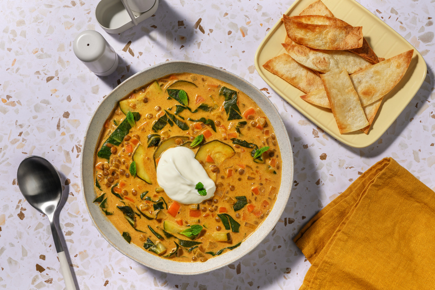 Indian Prawn, Lentil & Veggie Coconut Soup