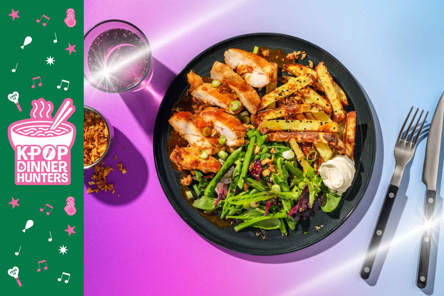 Sticky Honey-Soy Chicken & Sesame Fries