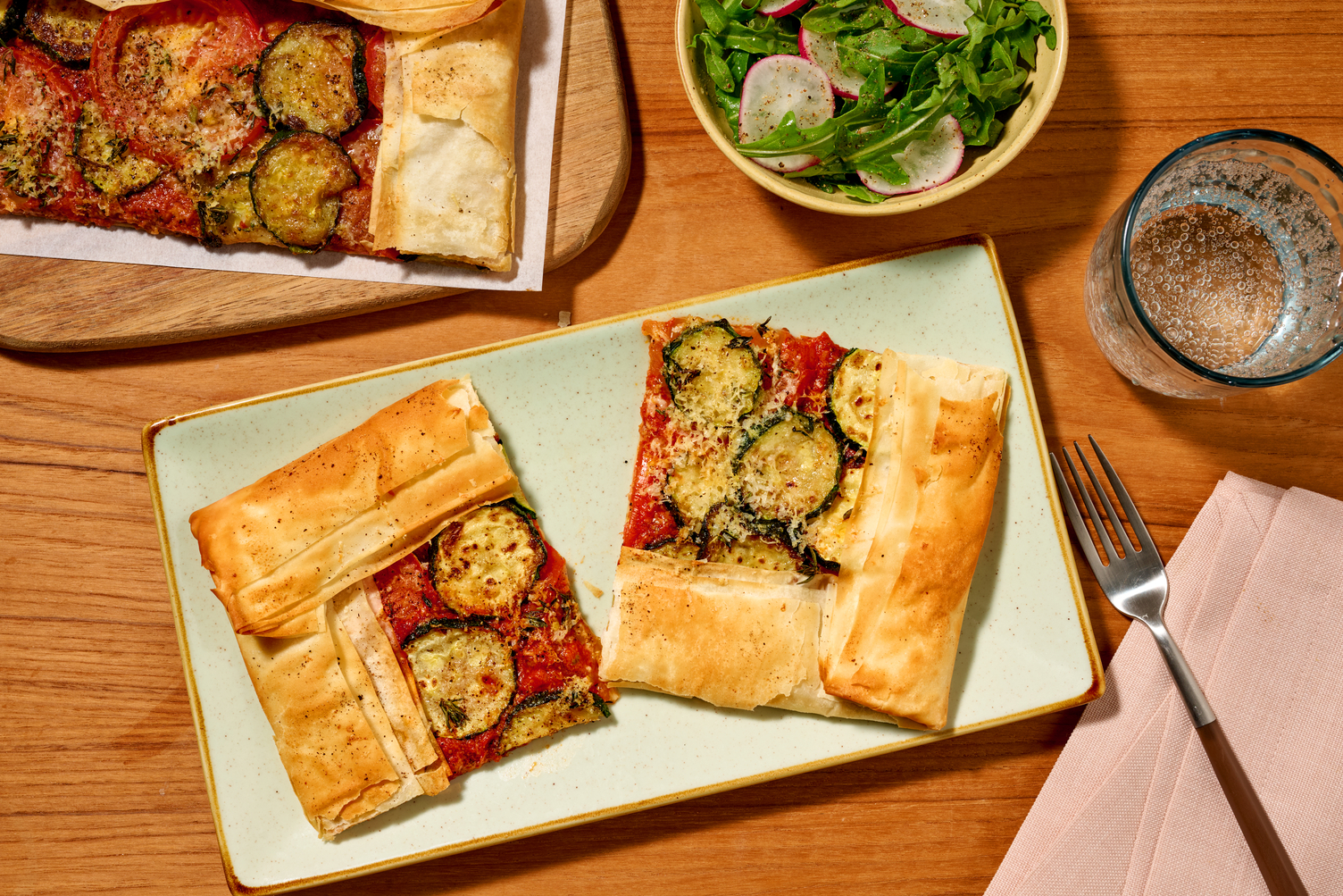 Ratatouille & Red Pesto Filo Galette