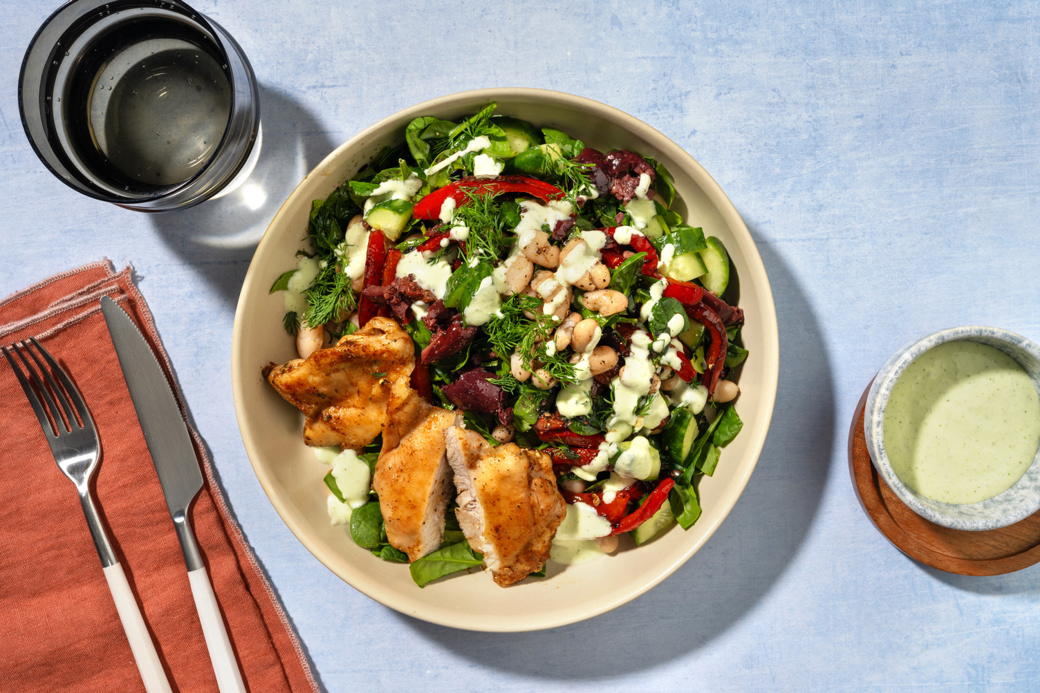 Paprika Salmon & Dense White Bean Salad