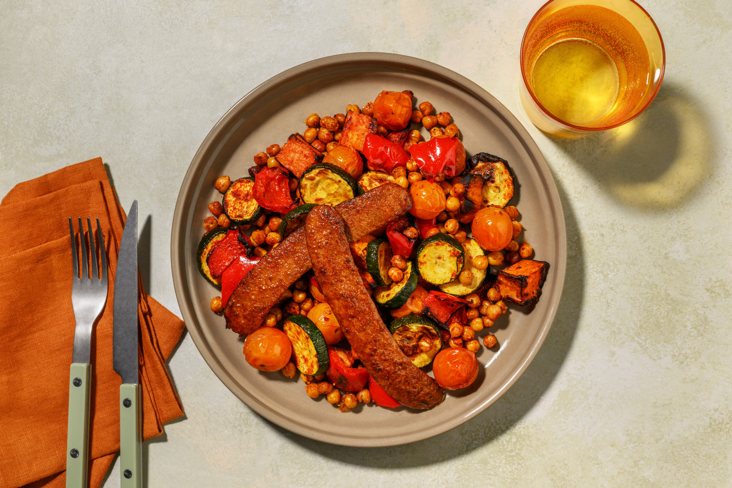 Double Harissa Chorizo & Chickpea Traybake