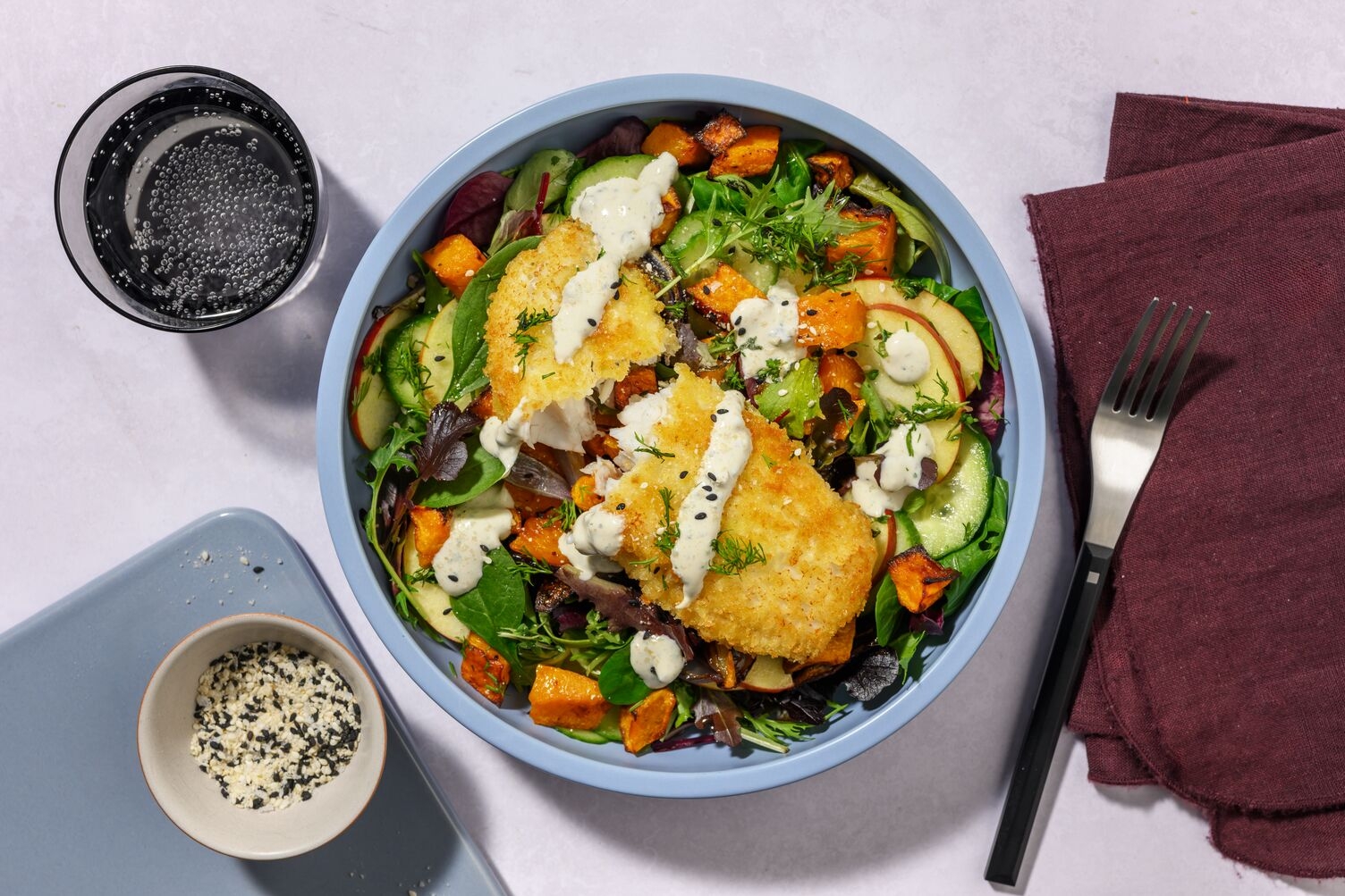 Salmon & Sweet Roast Veggie Salad