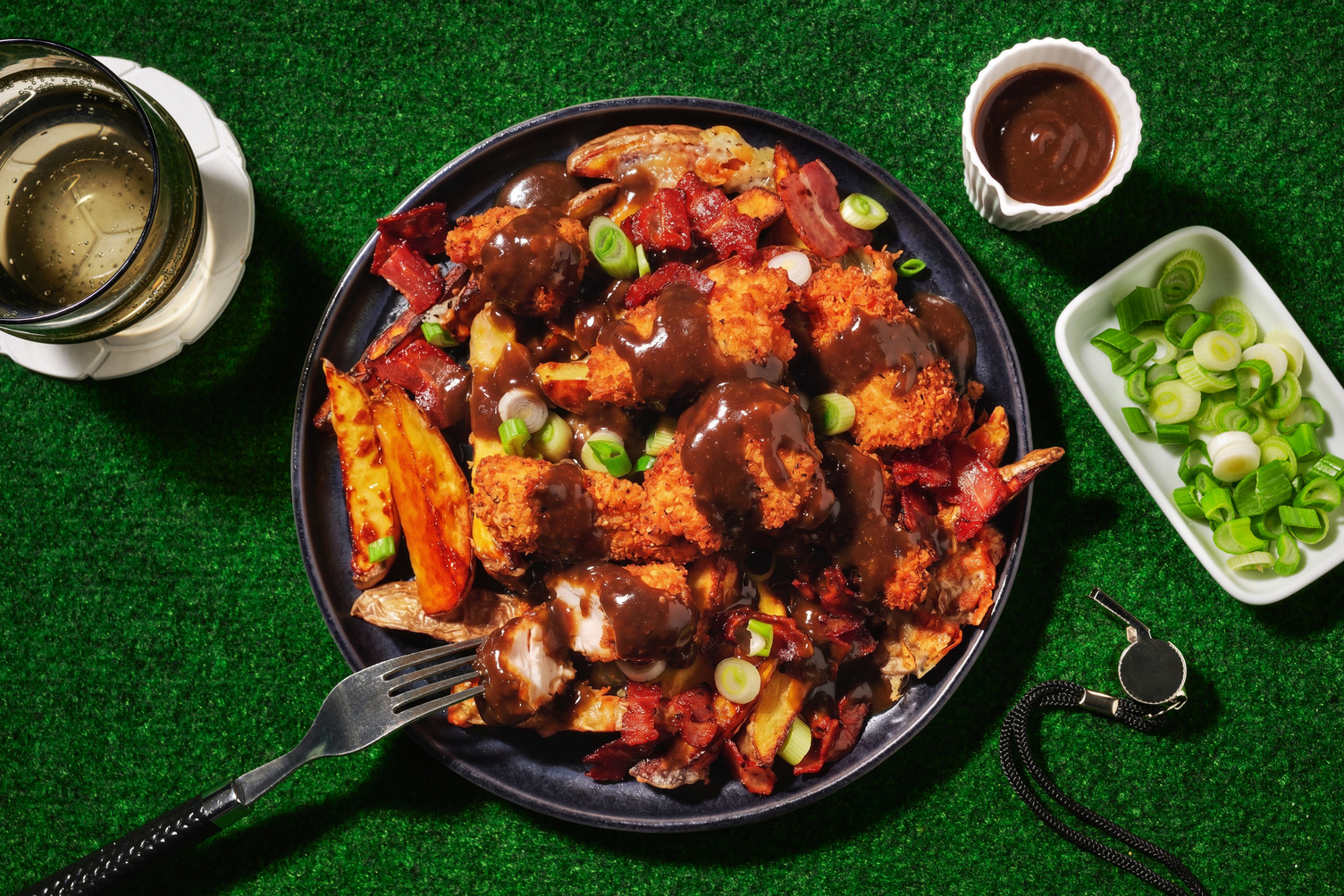 Popcorn Chicken & Bacon Poutine Fries