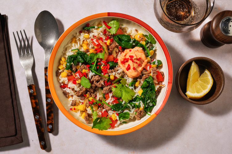 One-Pot Caribbean Lamb & Loaded Veggie Rice