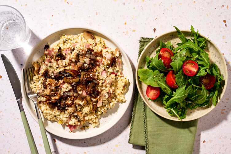Hearty Plant-Based Mince & Herby Mushroom Risotto