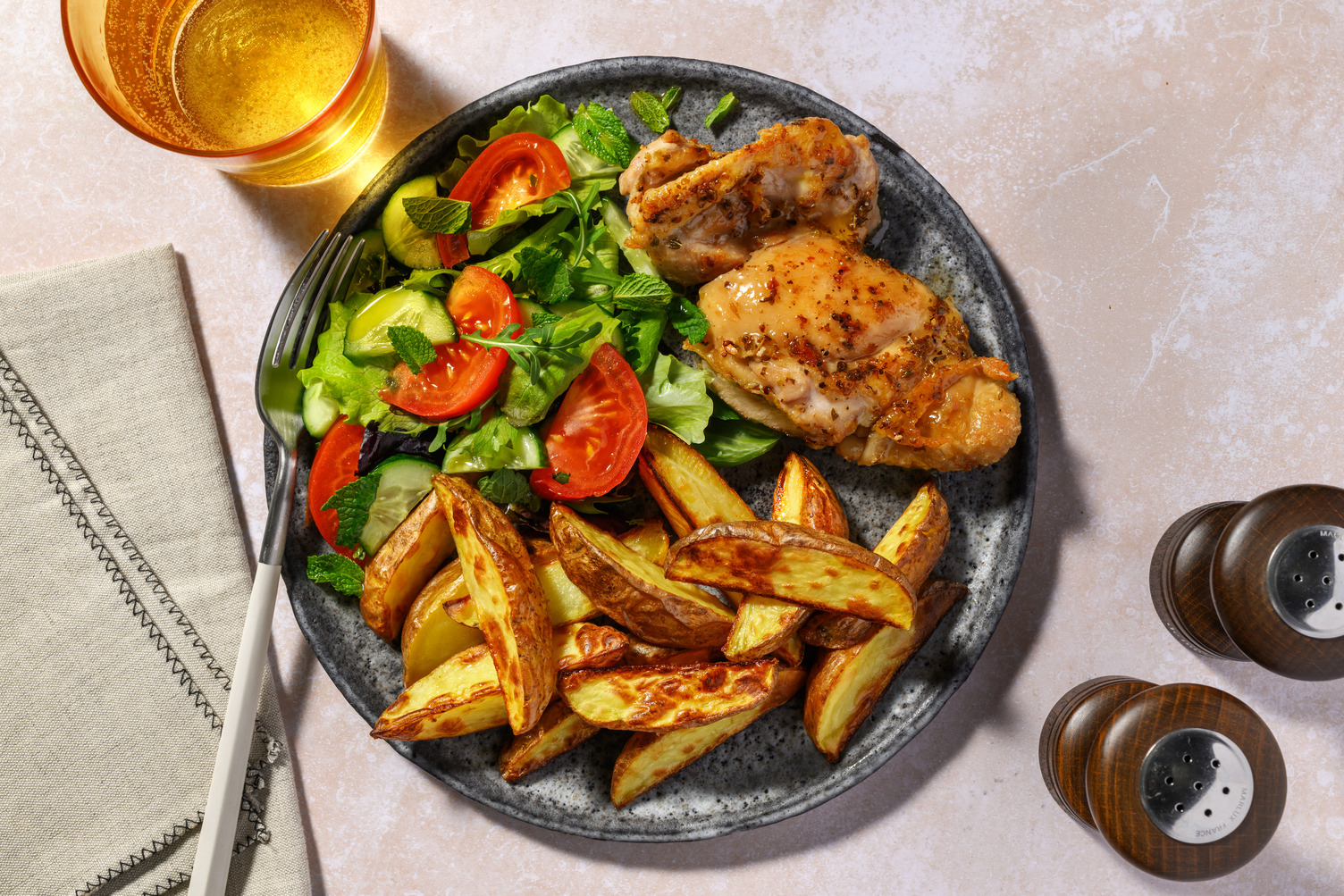 Glazed Oregano Chicken & Potato Wedges