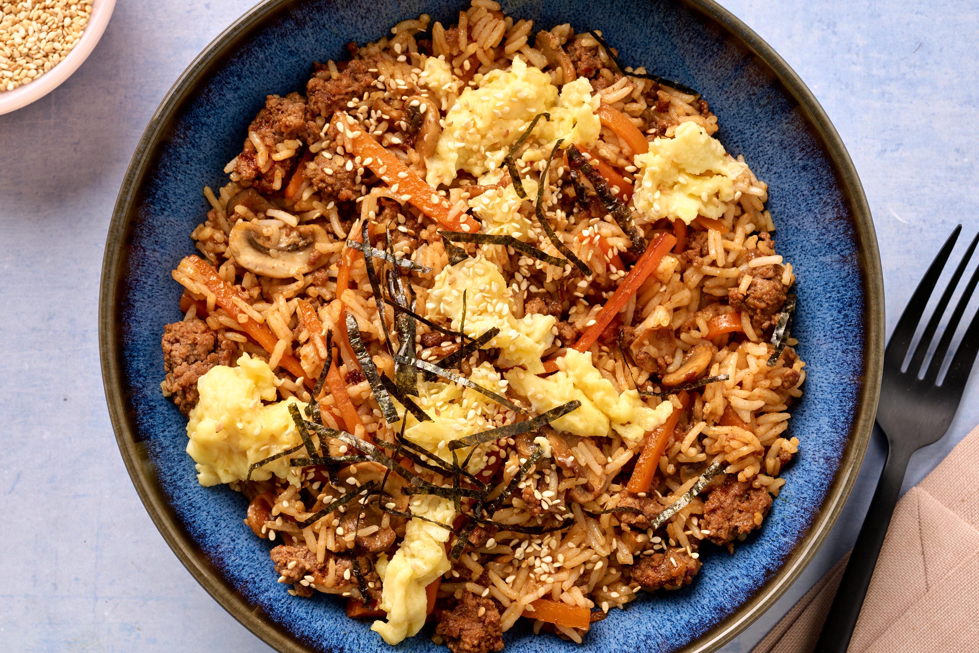 Tout-en-un : Bols de riz Impossible® galettes de burger à la coréenne
