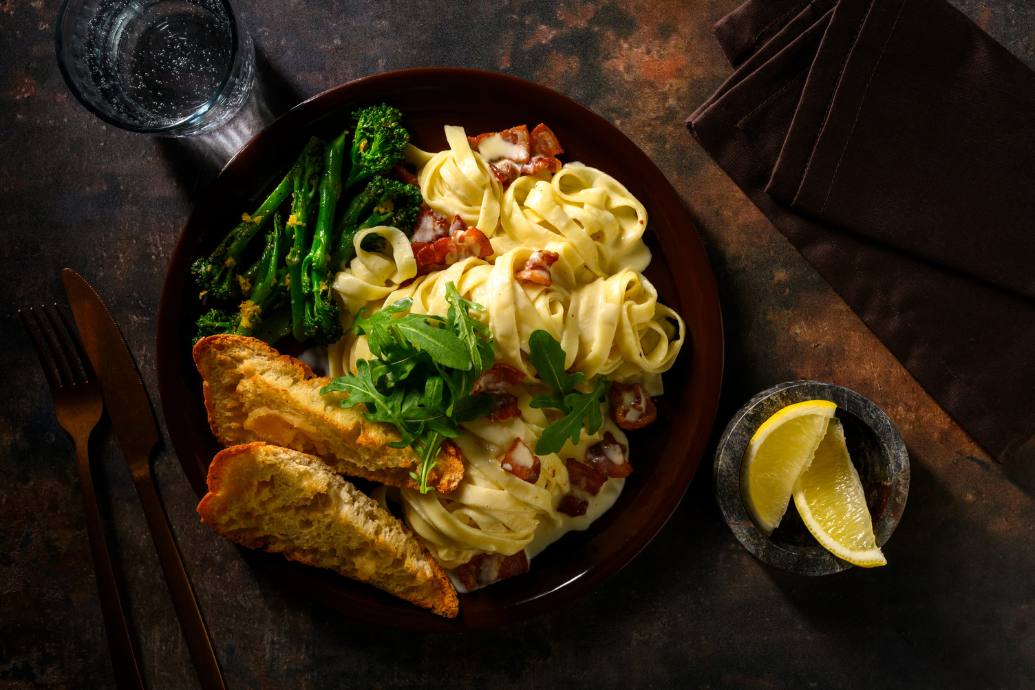 Bacon-Loaded Fresh Fettuccine Carbonara