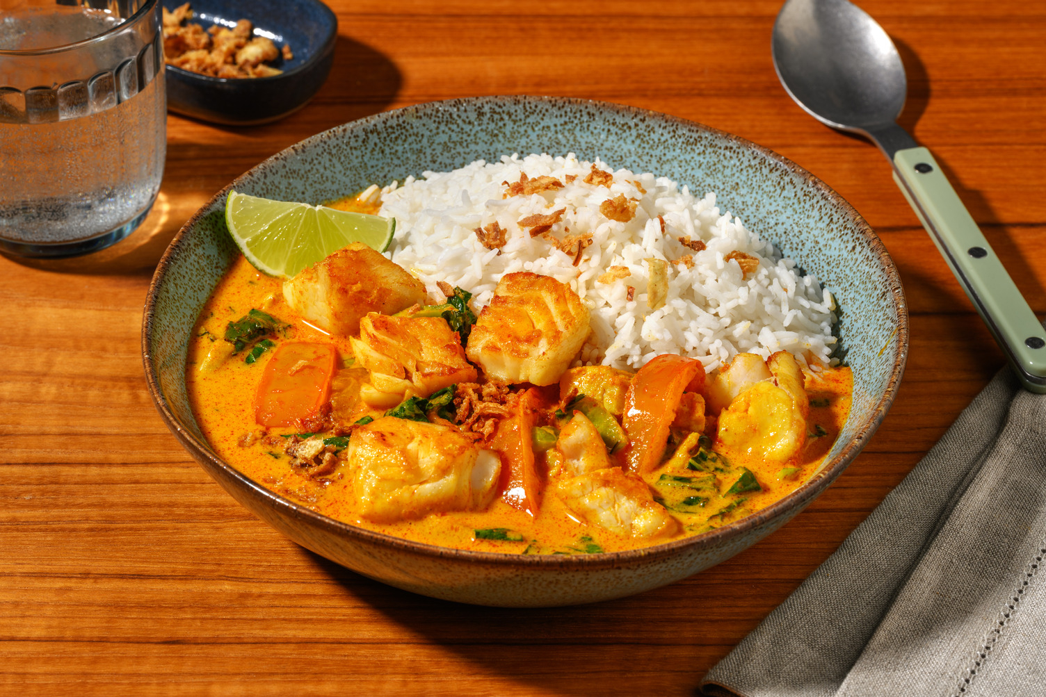 Malaysian Chicken Kari Ikan & Steamed Rice