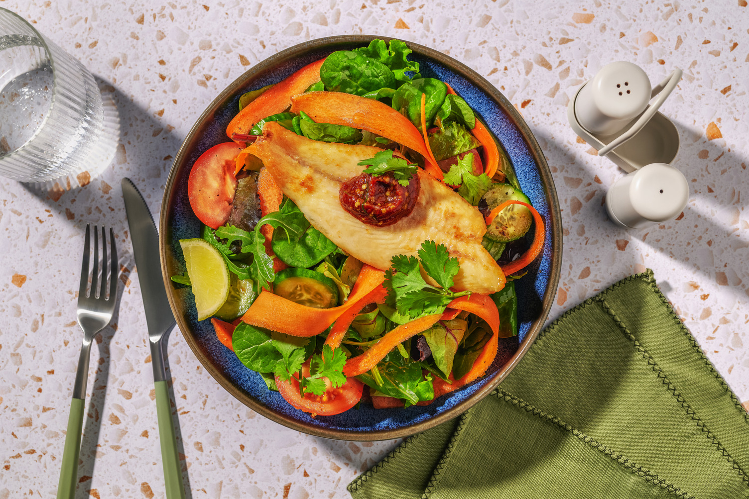 Spicy Sambal Double White Fish & Carrot Salad 