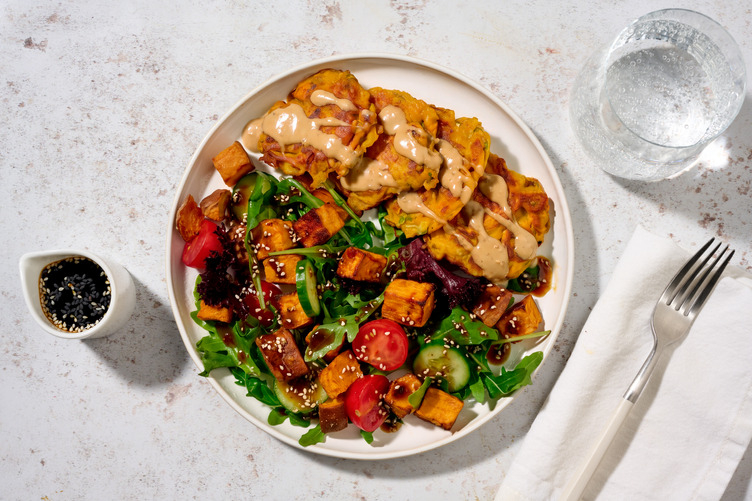 Asian-Style Carrot-Ginger Fritters & Beef Rump