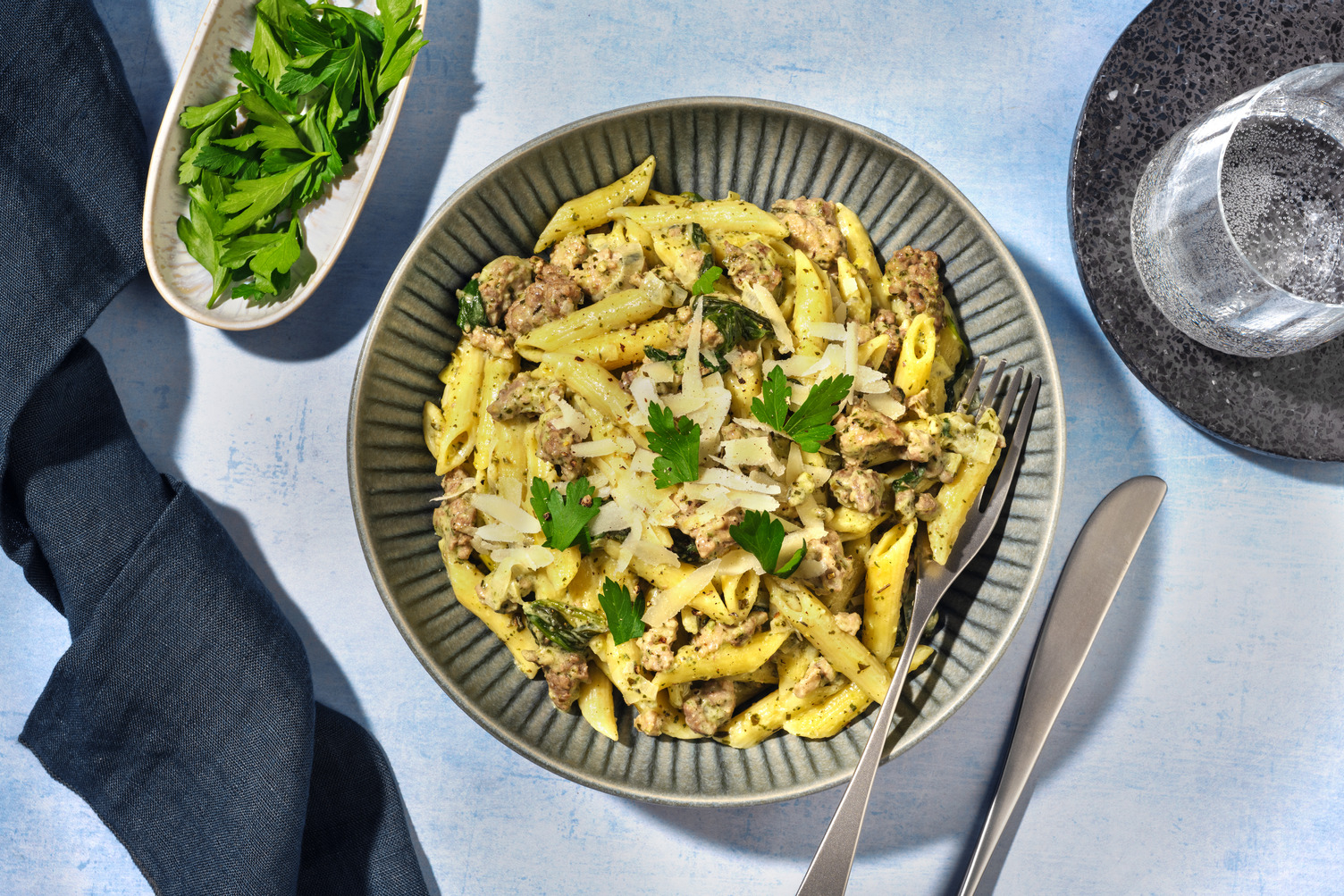Pesto Beef & Pork Fasta Pasta