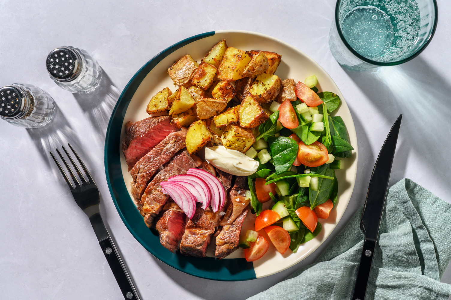Greek-Style Beef Steak & Oregano Potatoes