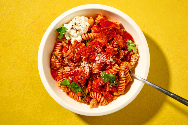 Superquick Chorizo, Beef & Ricotta Fusilli