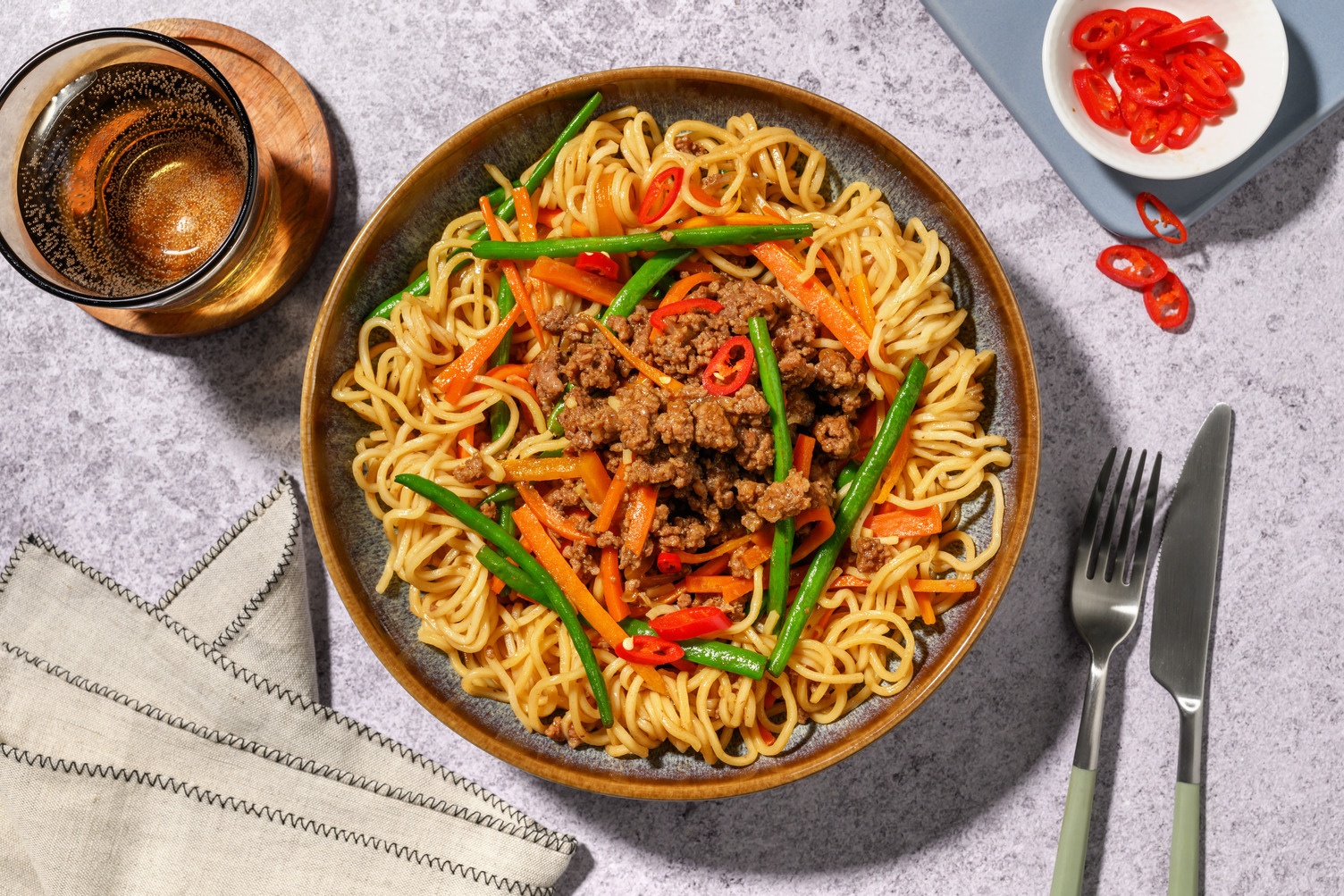 Quick Char Siu Prawn Noodle Stir-Fry