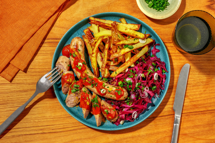 German Double Pork Currywurst & Fries