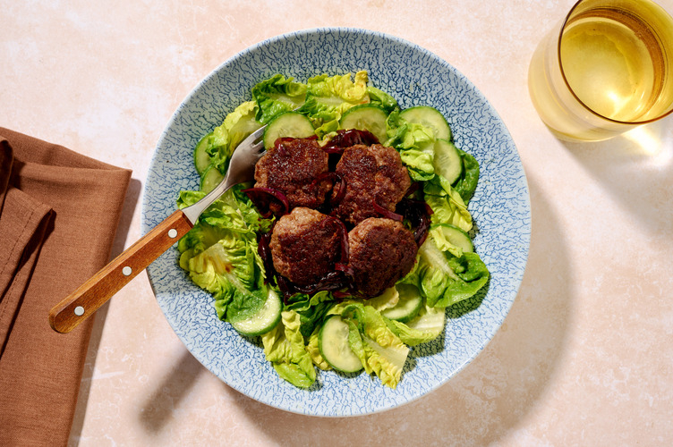 Beef Rissoles & Sticky Onion Topping