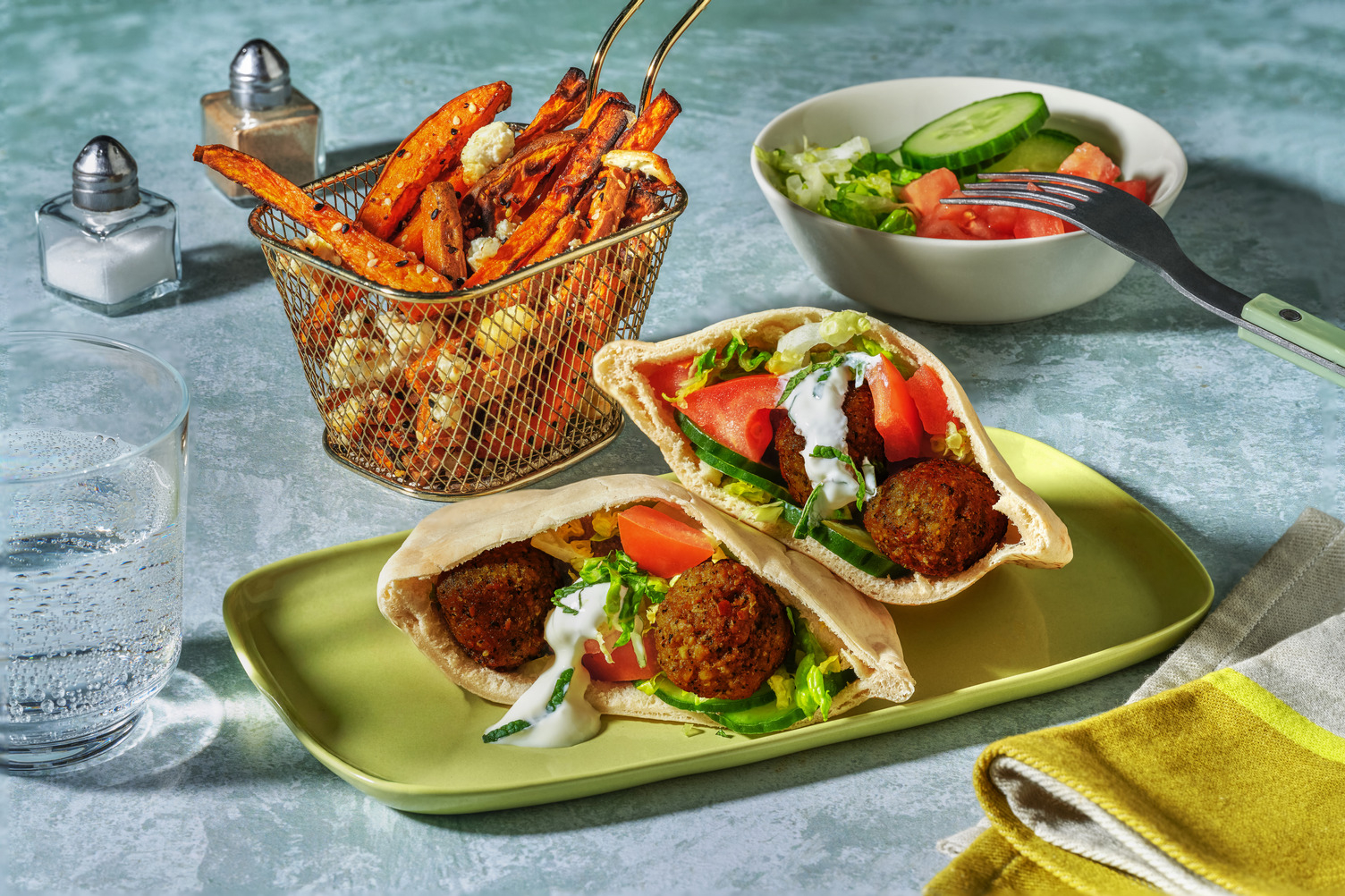 Lebanese Spinach Falafel & Chicken Pita