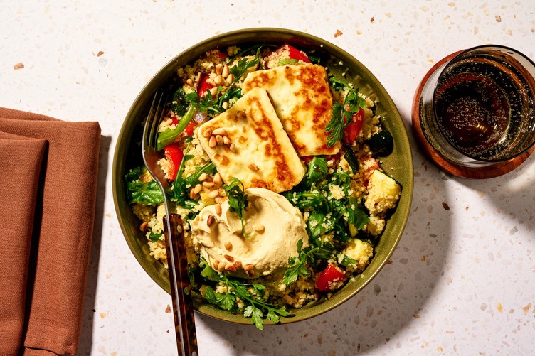 Golden Salmon & Roast Veggie Couscous