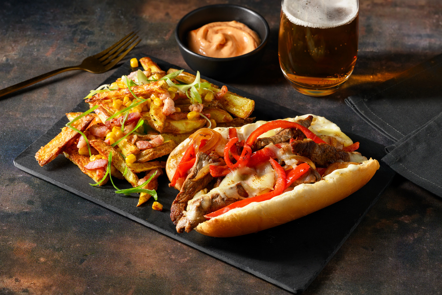 Philly Beef Sub & Bacon-Loaded Fries