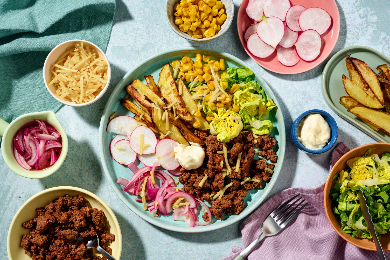 Texan-Spiced Pork & Salad Station