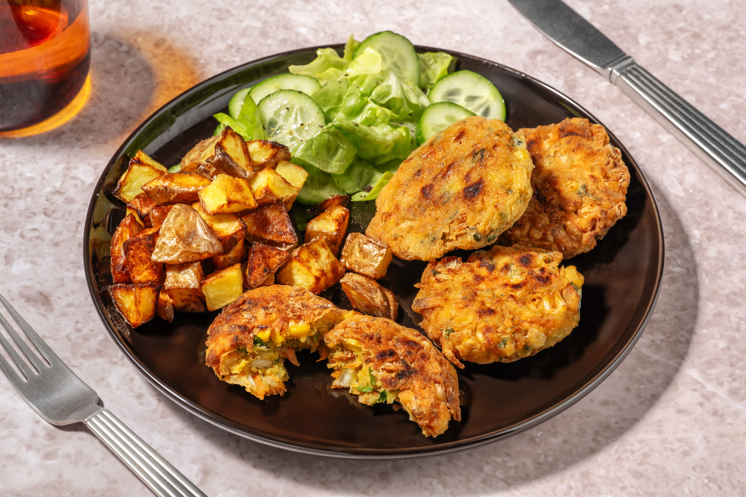 Golden Halloumi, Bacon & Veggie Fritters