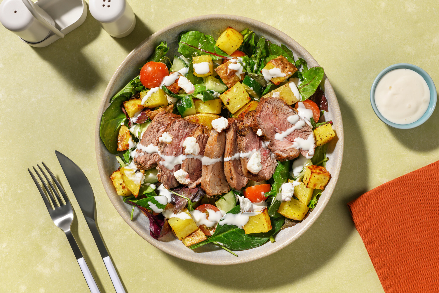 Rustic Double Roast Lamb & Fetta Garden Salad