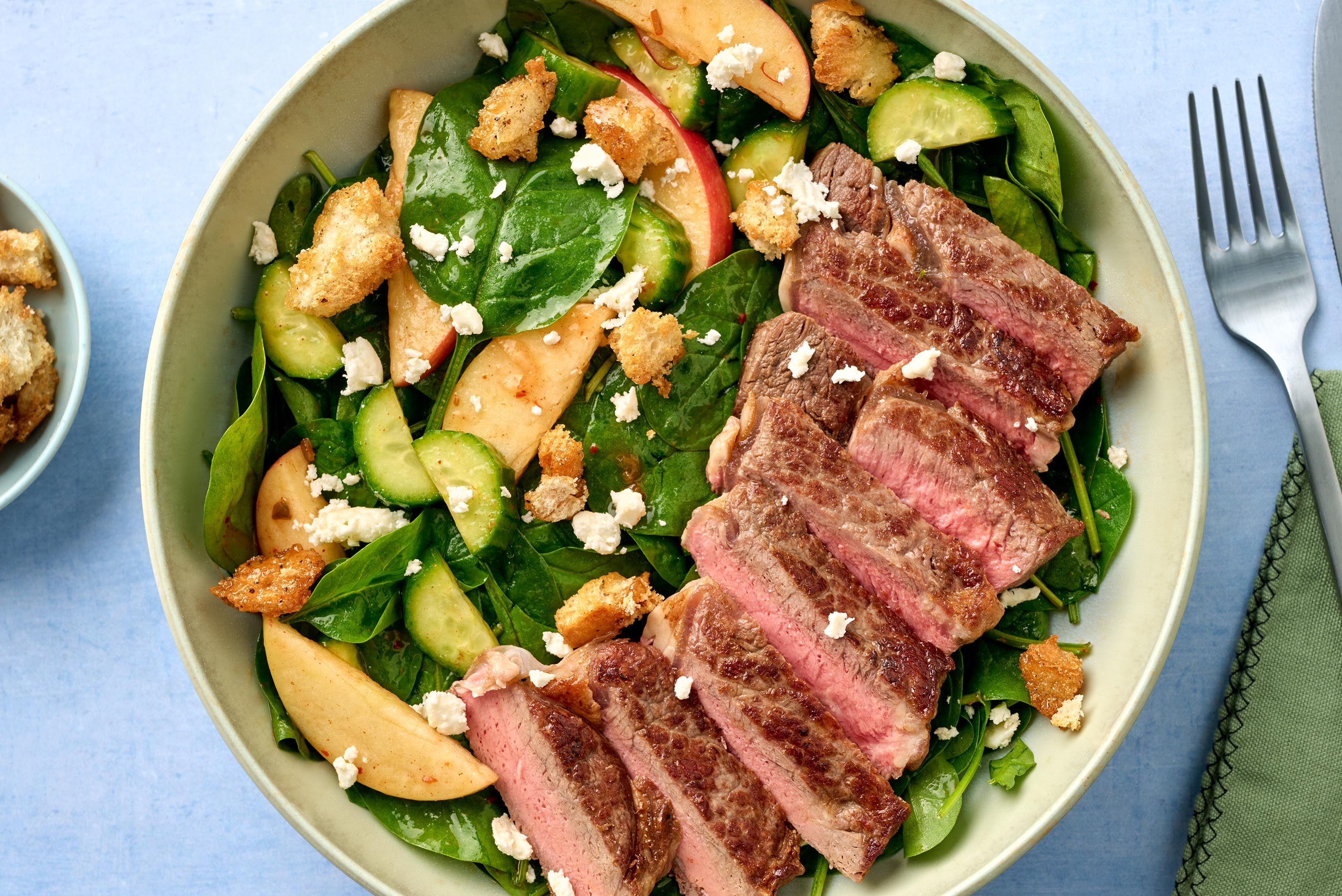 Salade de steak et de pommes super rapide